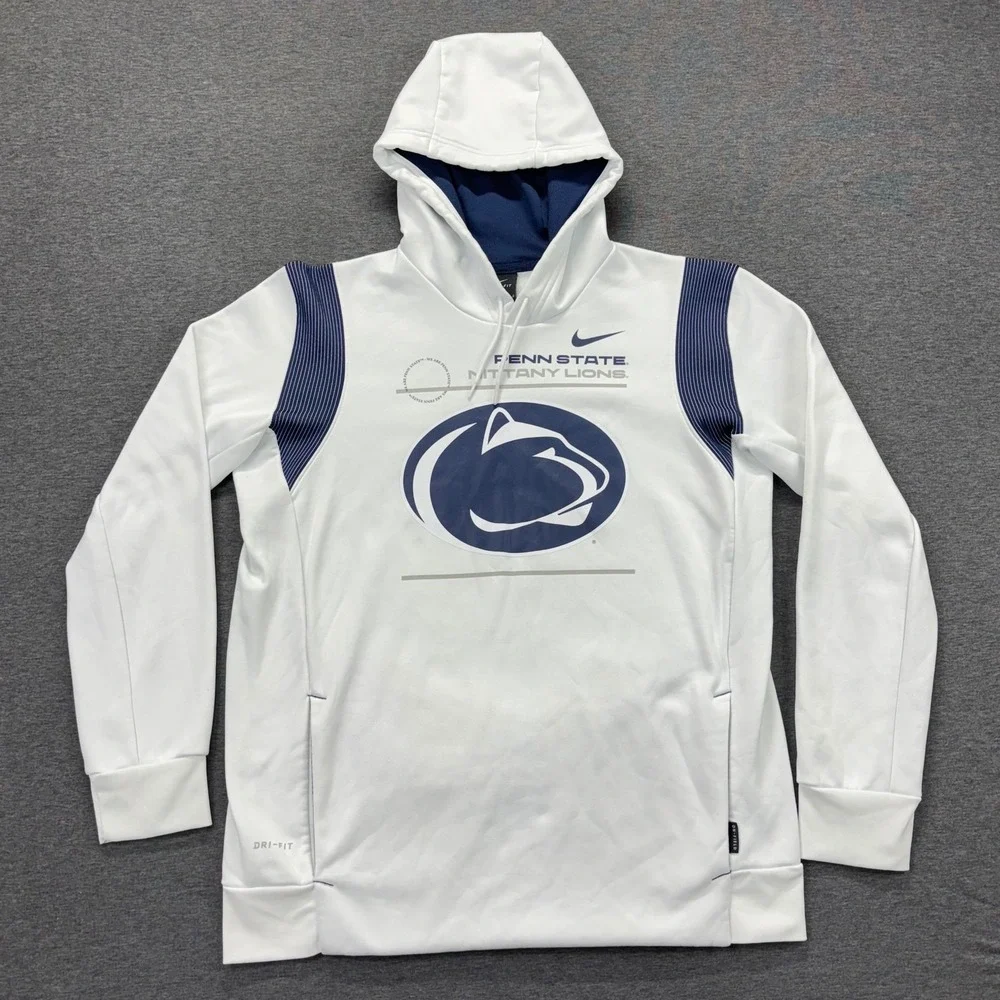Nike Hoodie Mens L Penn State Nittany Lions White Dri-FIT Pullover On Field - Picture 2 of 13